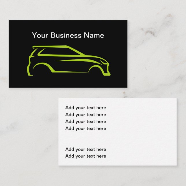 Classy Automotive Business Card Cool Design (Front/Back)