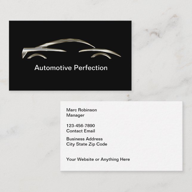 Classy Automotive Cool Car Repair Business Card (Front/Back)