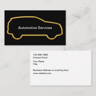 Classy Automotive Gold Car Business Cards