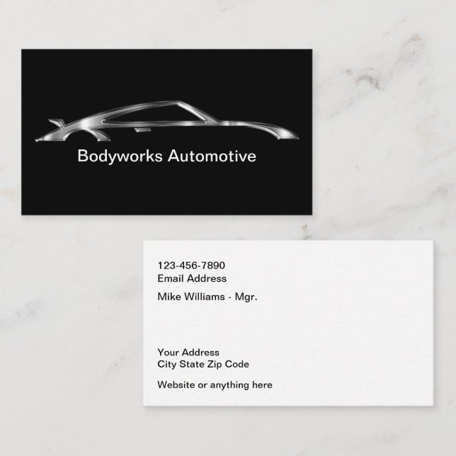 Classy Automotive Paint Bodyshop Business Cards (Front/Back)