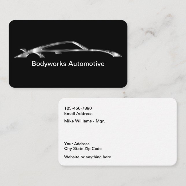 Classy Automotive Paint Bodyshop Business Cards (Front/Back)