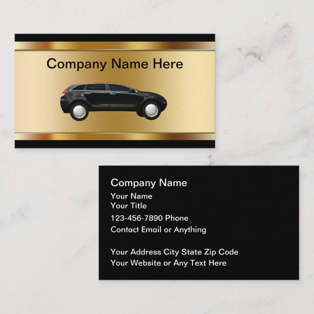 Classy Automotive Theme Business Cards (Front/Back)