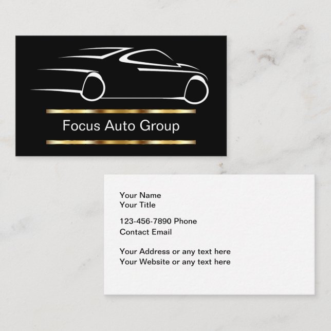 Classy Automotive Theme Business Cards (Front/Back)
