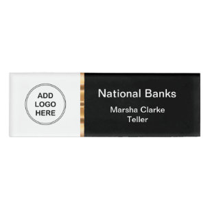 Classy Bank Teller Name Badge Templates