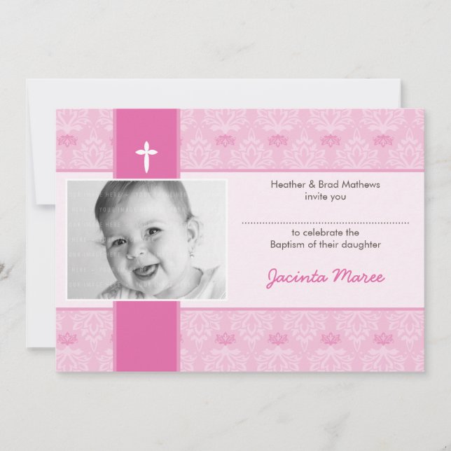 CLASSY BAPTISM INVITES :: pretty 2L (Front)