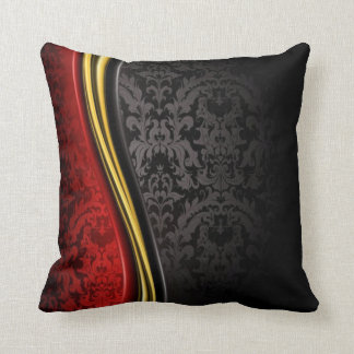 CLASSY BAROQUE BLACK RED AND GOLD PILLOW