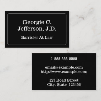 Classy Barrister At Law Business Card