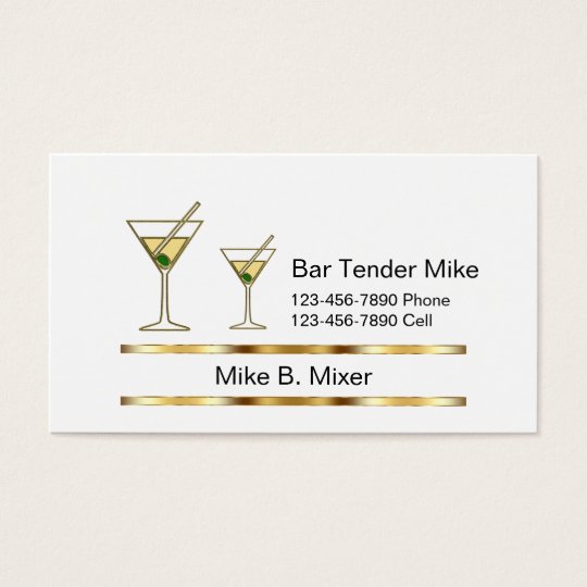 Classy Bartender Business Cards