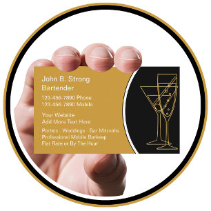 Classy Bartender Business Cards