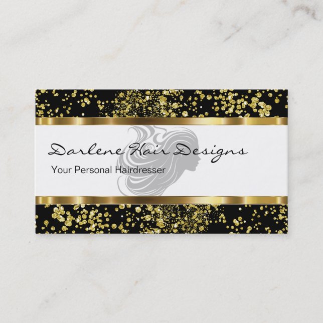 Classy Beauty Hairdresser Business Cards (Front)