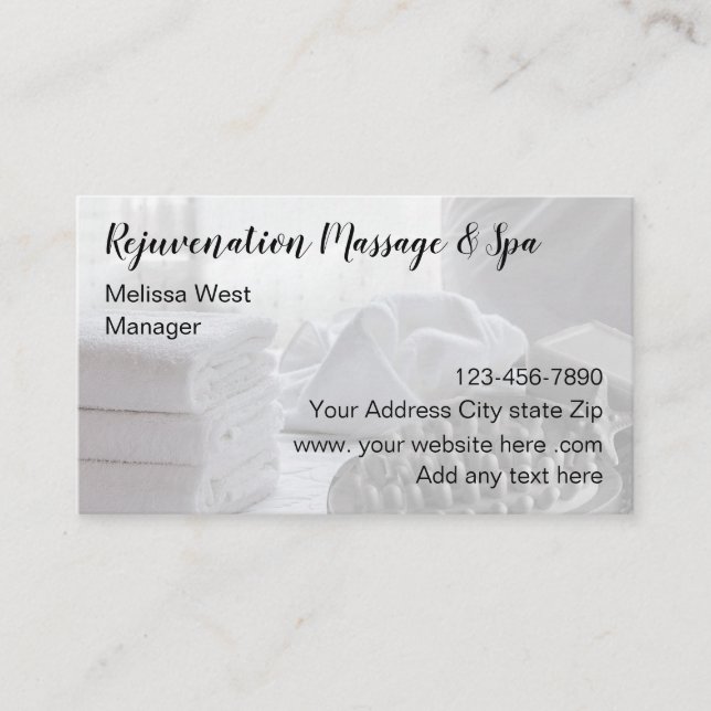 Classy Beauty Massage And Spa Business Card (Front)