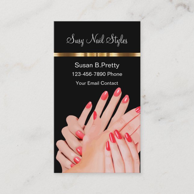 Classy Beauty Nails Manicure Business Cards (Front)