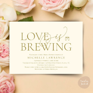 Classy Beer Party Bridal Shower, Love is brewing Invitation