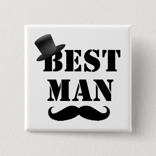 Classy Best Man 15 Cm Square Badge