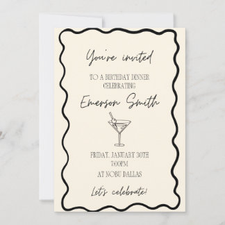 Classy Birthday Party/Birthday Dinner Invitation