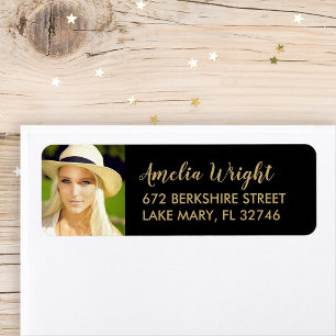 Classy Black and Gold Custom Photo Graduation