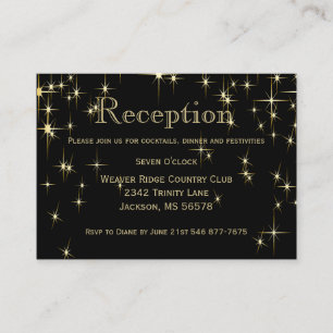 Classy Black and Gold Starlights - Reception Enclosure Card