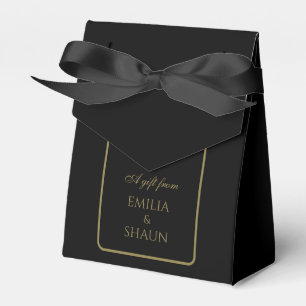 Classy Black and Gold Wedding Favour Boxes
