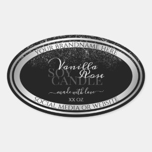 Classy Black and Silver Product Packaging Labels