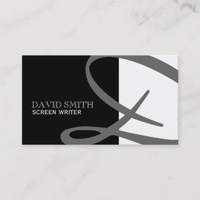 Classy Black and White Business Cards (Front)