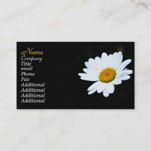 Classy Black And White Daisy Business Cards