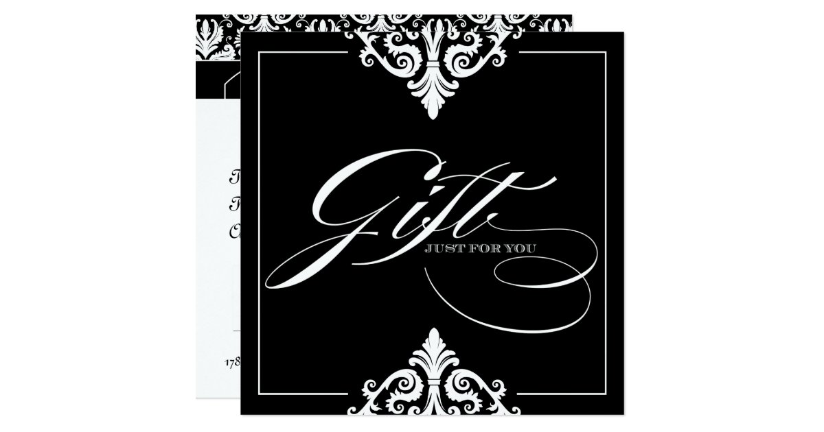 Classy Black and White Gift Certificate Card | Zazzle