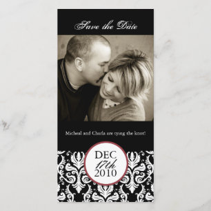 Classy Black and White Save the Date Photocard