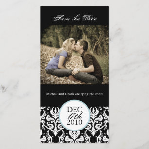 Classy Black and White Save the Date Photocard