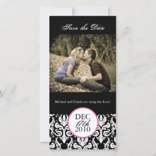 Classy Black and White Save the Date Photocard