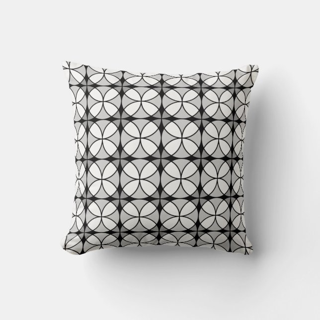 Classy Black and white Shippo Pattern Cushion (Front)