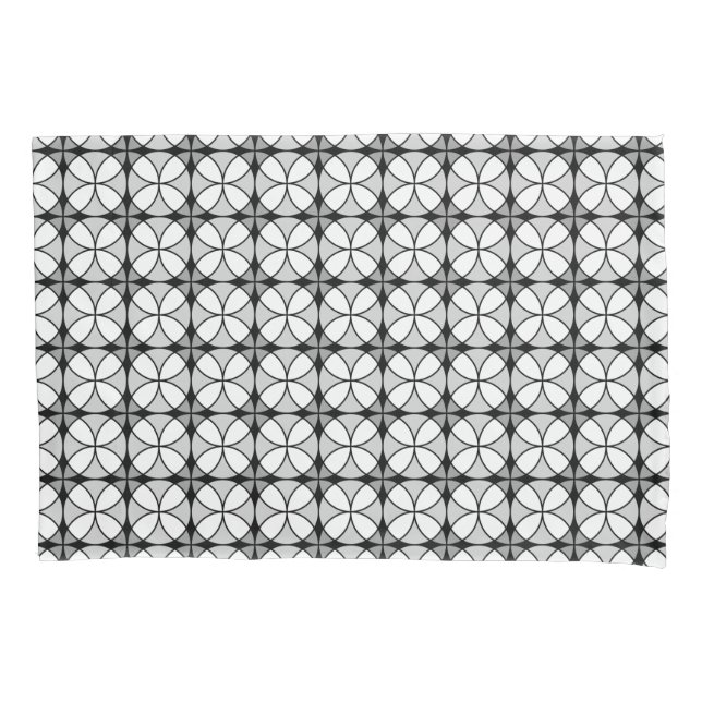 Classy Black and white Shippo Pattern Pillowcase (Front)