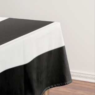 Classy Black And White Stripes Tablecloth