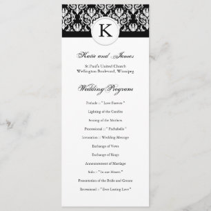 Classy Black and White Wedding Program Programme