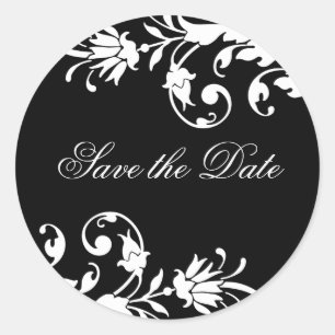 Classy Black and White Wedding Stickers