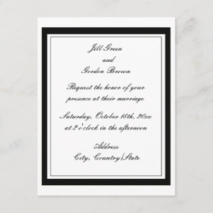 Classy Black Border Wedding Invitation