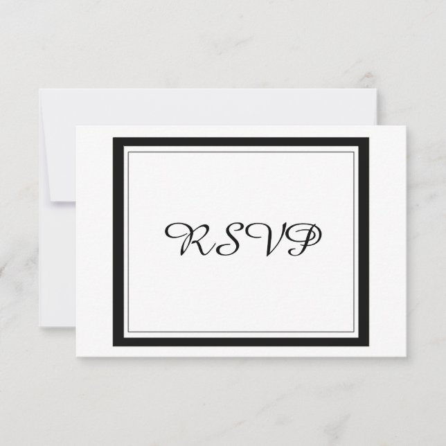 Classy Black Border Wedding RSVP (Front)