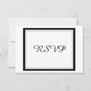 Classy Black Border Wedding RSVP Card