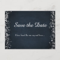 Classy Black Chalkboard Bokeh Lights Save the Date