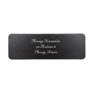Classy Black Damask Address Labels