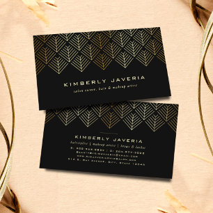 Classy Black & Elegant Gold Geometric Pattern Business Card