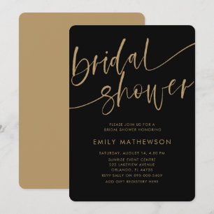 Classy Black & Gold Bridal Shower Invitation