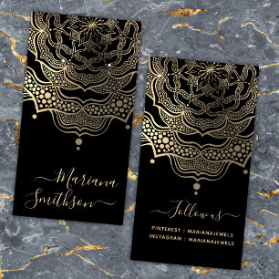 Classy Black & Gold Mandala Earring Display Cards