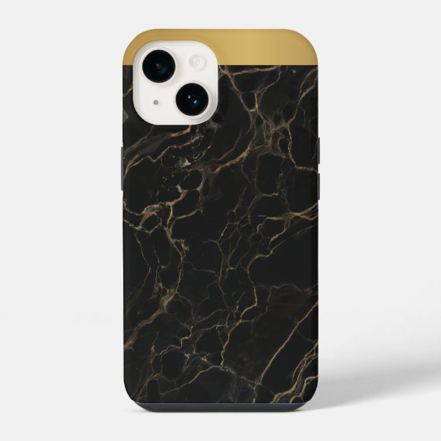 Classy Black Gold Marble Pattern iPhone / Android Case (Back)