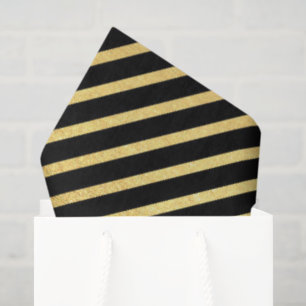 Classy black gold stripe pattern tissue paper