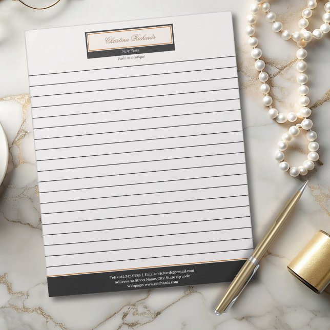 Classy Black Ivory Lined Notepad (Creator Uploaded)
