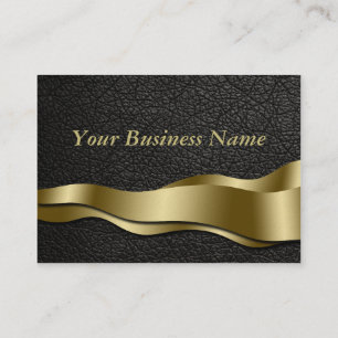 Classy Black Leather Business Card