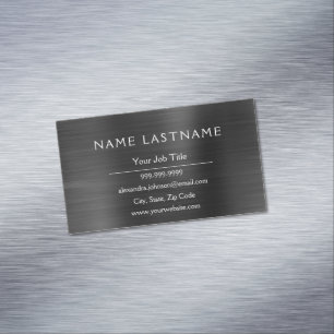 Classy Black Metallic Foil Modern Business Magnetic Business Card