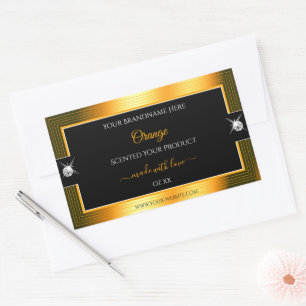 Classy Black Orange Shiny Brilliants Product Label