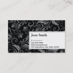 Classy Black Ornament Tattoo Art Business Card