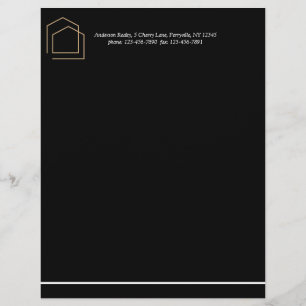 Classy Black Real Estate Custom Letterhead